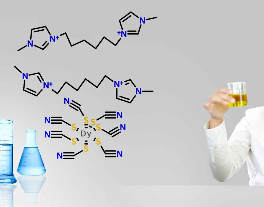 磁性離子液體：N,N-己基對(duì)N-甲基咪唑硫氰鏑酸鹽